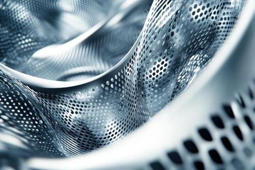 Abstract metallic patterns create dynamic visual textures with depth photo