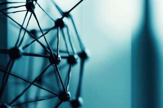 Structure resembling a molecular network in a cool-toned setting photo