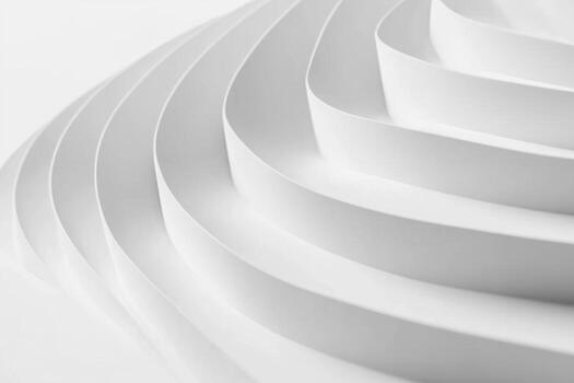 Elegant white paper folds create modern abstract art in a minimalist style photo