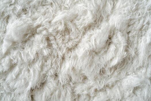 Soft and fluffy texture of white wool fabric in close-up during daylight photo