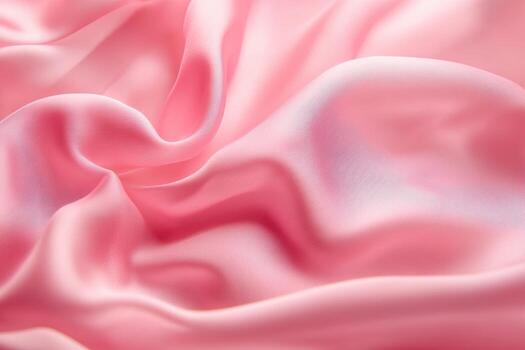 Soft pink satin fabric folds creating elegant textures and patterns photo