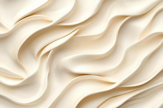 Elegant cream fabric with flowing waves creates a serene textural effect photo