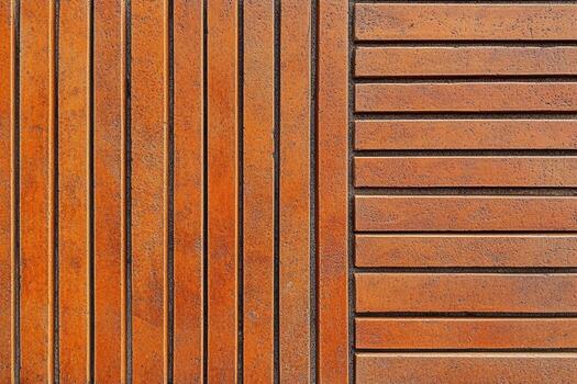 Wood-inspired textured wall design with rich brown tones in modern architecture photo