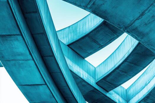 Intricate overpass design showcases modern architecture in cityscape photo