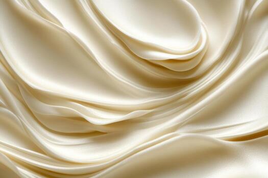Elegant cream silk fabric with soft waves and texture enhancing luxury appeal photo