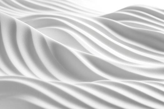 Soft white fabric gracefully flows in gentle waves under natural light photo