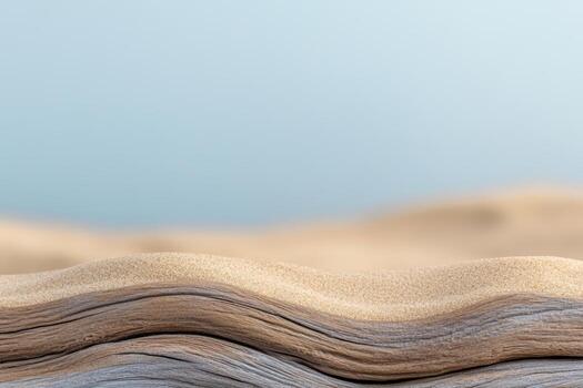 Waves of sand create beautiful patterns on a serene beach landscape photo