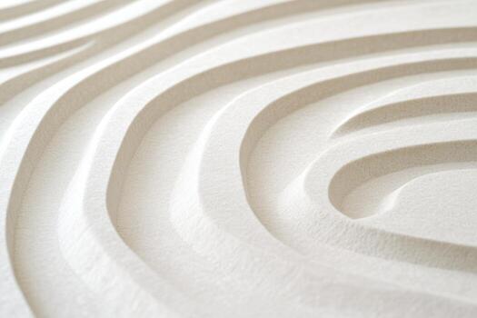 Textured sand patterns create soothing lines in a tranquil setting photo