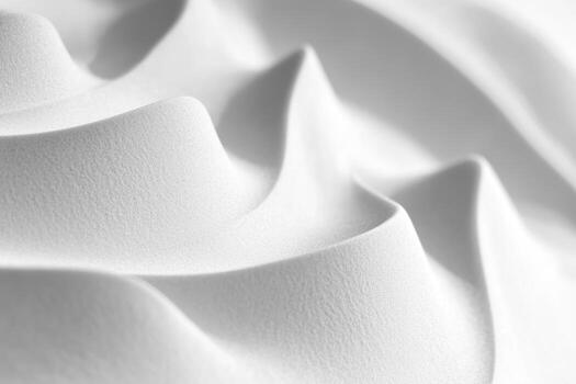 Delicate white waves of textured material create a stunning abstract design photo