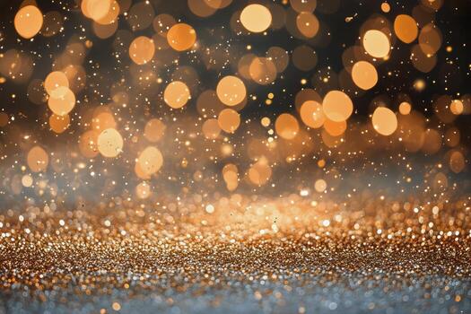 Beautiful Shimmering Golden Bokeh Background Creating a Festive Atmosphere for Celebrations and Events photo