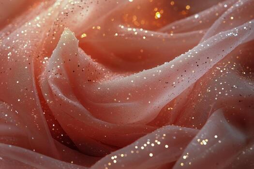 Soft Pink Fabric With Glitter in Gentle Waves Creating a Shimmering Effect photo