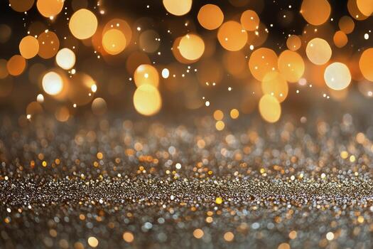 Glittering Golden Bokeh Lights Create a Festive Atmosphere in a Celebratory Setting photo
