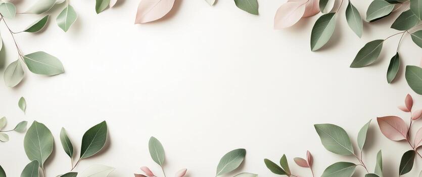 Decorative Leaves Arranged Neatly on a Light Background for Artistic Use photo