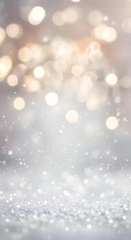 Soft focus background with bokeh lights and scattered sparkles Light background with abstract glowing circles photo