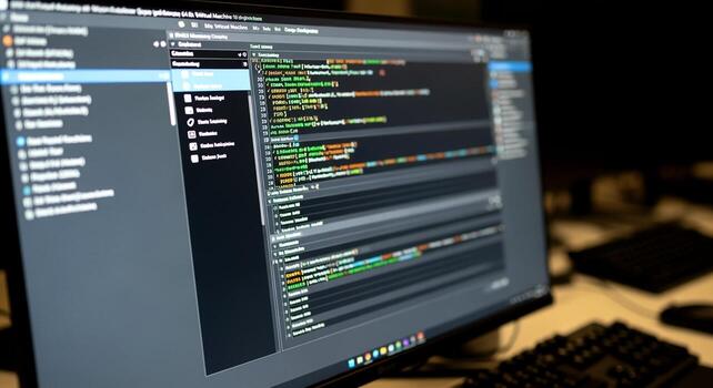 Computer Screen Displaying Code. photo