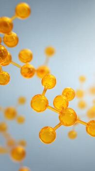 Molecular structure. Science and technology abstract background. Molecular structure. 3d illustration. Abstract background of molecules. yellow color photo