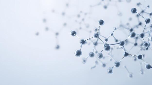 Molecular structure with connected lines and dots. abstract background photo