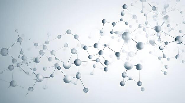 Molecular structure with connected lines and dots. abstract background. photo