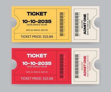 Ticket for event or program access, admit one ticket isolated on transparent background, Simple tickets. vector