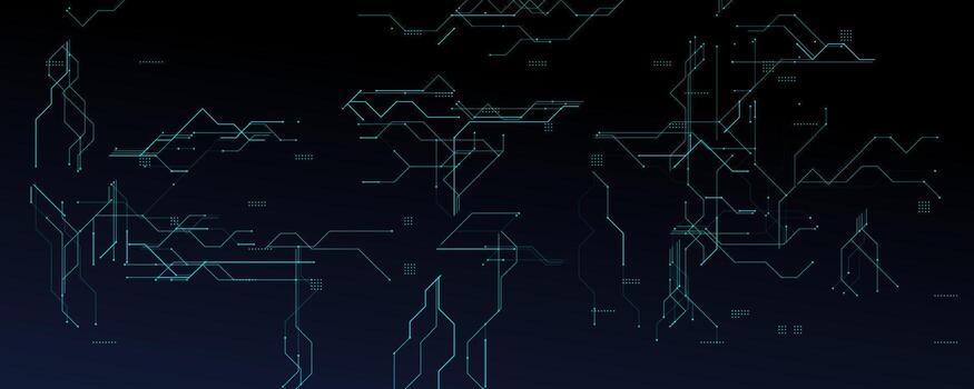 HUD Interface Background With Glowing Circuit Grid. Ideal For Sci-Fi Panels, UI Dashboards, And Futuristic Data Systems. Clean Tech Blueprint Look. Illustration. vector
