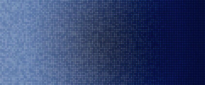 Pixel Grid Digital Background. Mosaic Blue Gradient Pattern. Futuristic Abstract Squared Texture for Technology Interface, Network, Science, Fintech, Datum BG. Illustration vector