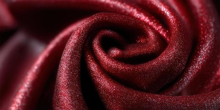 un cautivador de cerca revela el intrincado pliegues y lustroso textura de rojo oscuro tela. foto