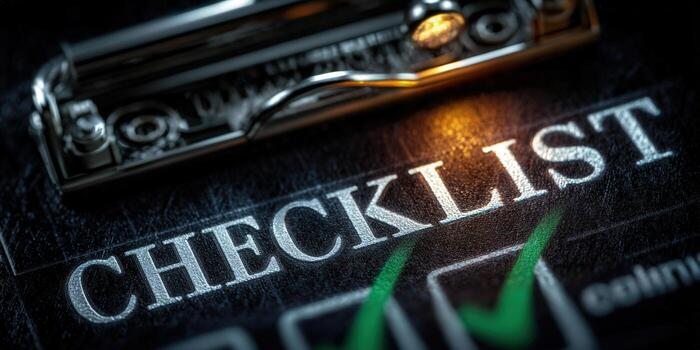 A detailed view of a checklist, highlighting a completed task with a checkmark. photo