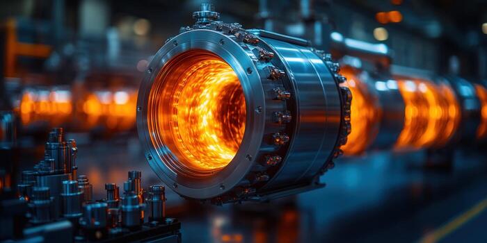Intense heat and mechanical power are on display in this impressive engine's core. photo