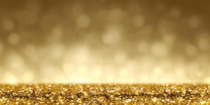This is a beautiful golden bokeh background with shimmering glitter and sparkle. photo