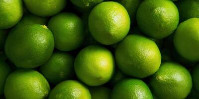 vibrante verde limas son apilado juntos, creando un refrescante y sano comida escena. foto