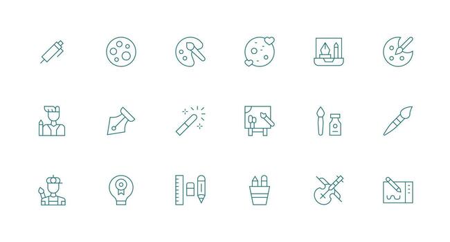 18 Creative Icons in Minimal Line Aesthetic Interface Icon Collection for Daily Projects vector