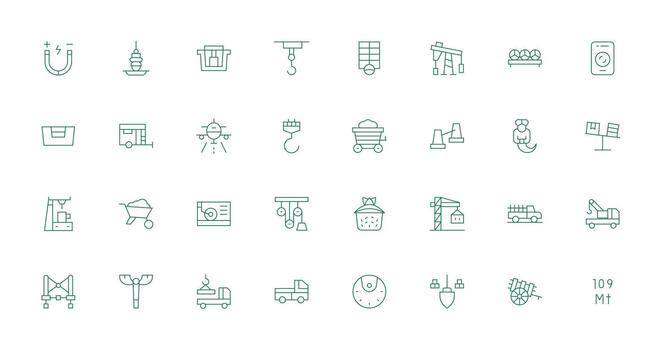 Delgado línea estilo carga íconos con 32 vectores detallado icono colección para diseño sistemas