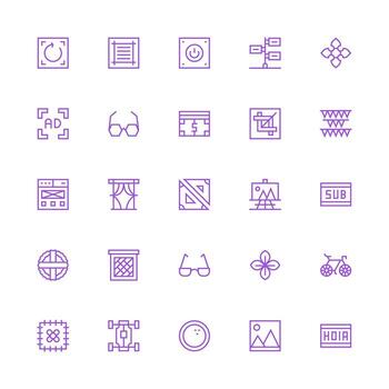 25 medio carrera contorno íconos para marco gráficos monitor icono paquete vector