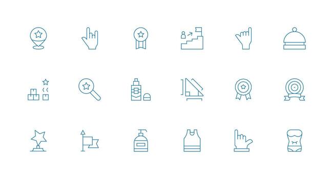 Minimal Line Style Top Icons with 18 Vectors Display Icon Pack