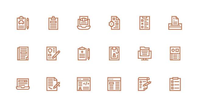 Form featuring 18 Icons in Strong Stroke Line Design High-Resolution Icons for Any Platform vector