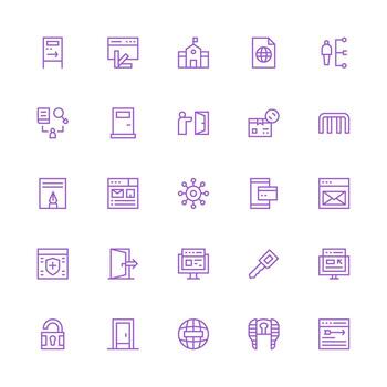 Medium Stroke Outline Icons from Portal Set with 25 Vectors Organized Pack for Project Assets