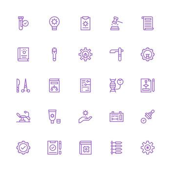 medio carrera contorno estilo procedimiento íconos con 25 vectores icono conjunto