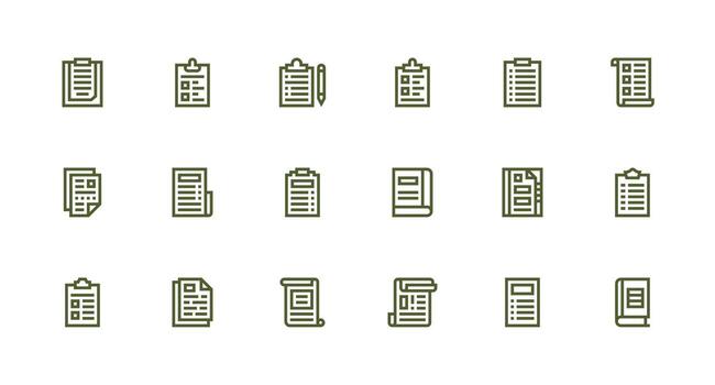 Strong Stroke Line Icons from Forms Set with 18 Vectors Clean Icon Collection for Web Use