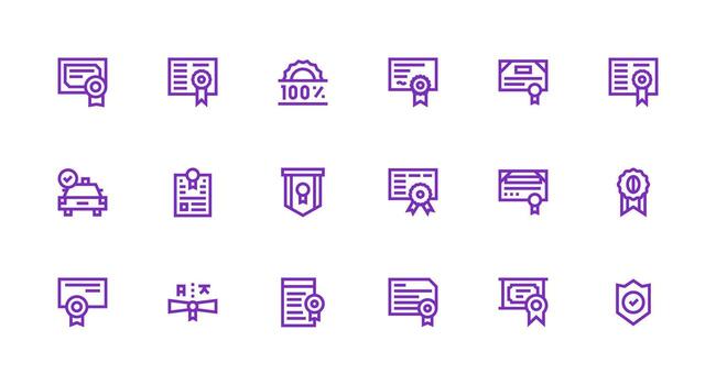 18 Icons for Licensed in Strong Stroke Line Format Multi-Style Icon Collection vector