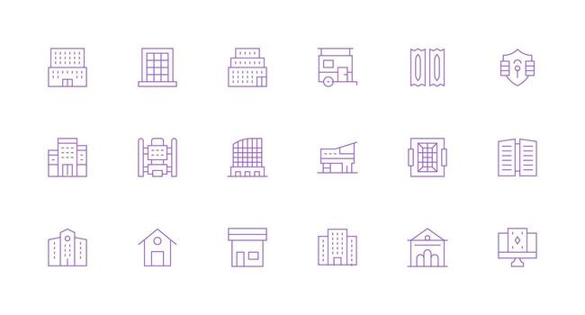 ventanas icono conjunto con 18 mínimo línea gráficos claro y conciso icono conjunto colección vector