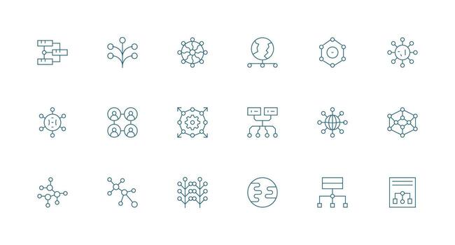 Minimal Line Icons from Links Set with 18 Vectors Icon Set