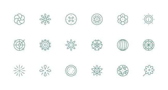 Minimal Line Style Radial Icons with 18 Vectors Display Icon Pack