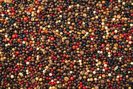 A large pile of spices and seeds photo