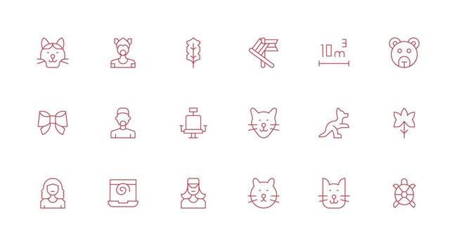 18 Minimal Line Vectors for Linear Theme UI Icon Set