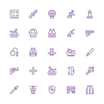 Medium Stroke Outline Icons from Tactical Set with 25 Vectors Icon Set for Apps