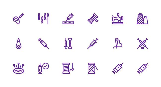 18 fuerte carrera línea vectores para aguja tema rápido acceso íconos para ui desarrollo