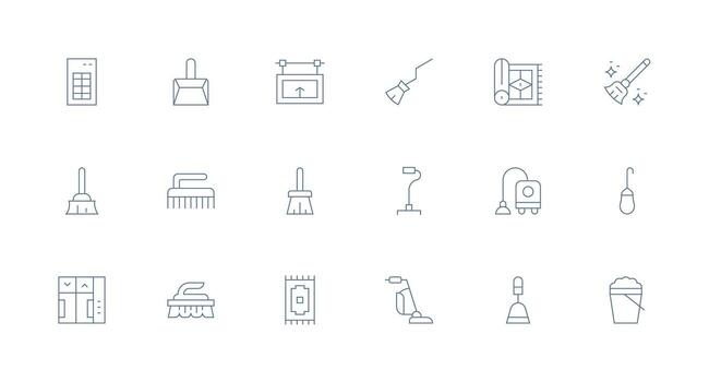 Floor Set with 18 Minimal Line Icons Simple Icons for Interface and Wireframes vector