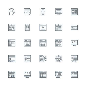 25 medio carrera contorno diseños para html íconos agudo íconos para presentaciones vector