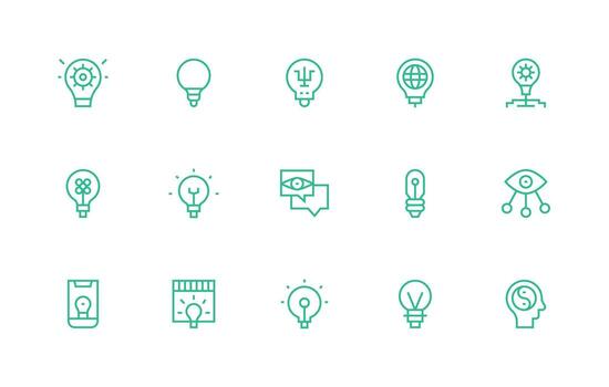 15 Regular Line Icons for Insight Graphics High-Resolution Icons for Any Platform vector