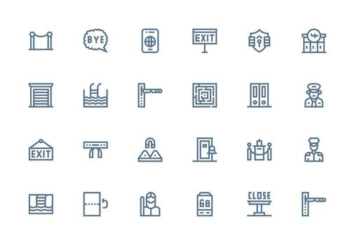 salida incluso 24 grueso línea línea ilustraciones escalable icono paquete vector